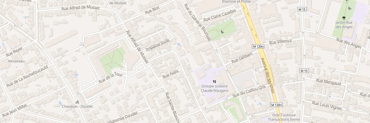 Plan du 28 Rue Honoré de Balzac à Toulouse