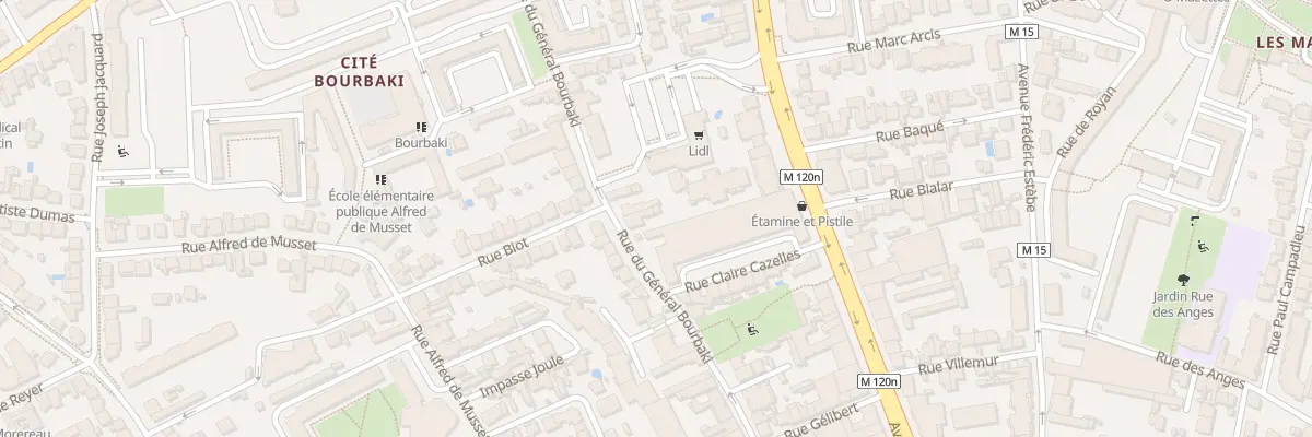 Plan du 98 Rue du Général Bourbaki à Toulouse