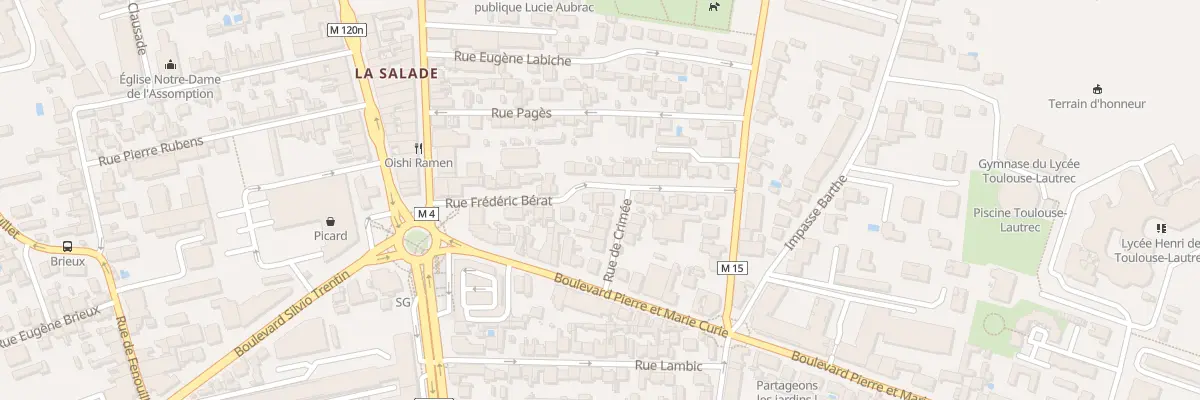 Plan du 20 Rue Frédéric Berat à Toulouse