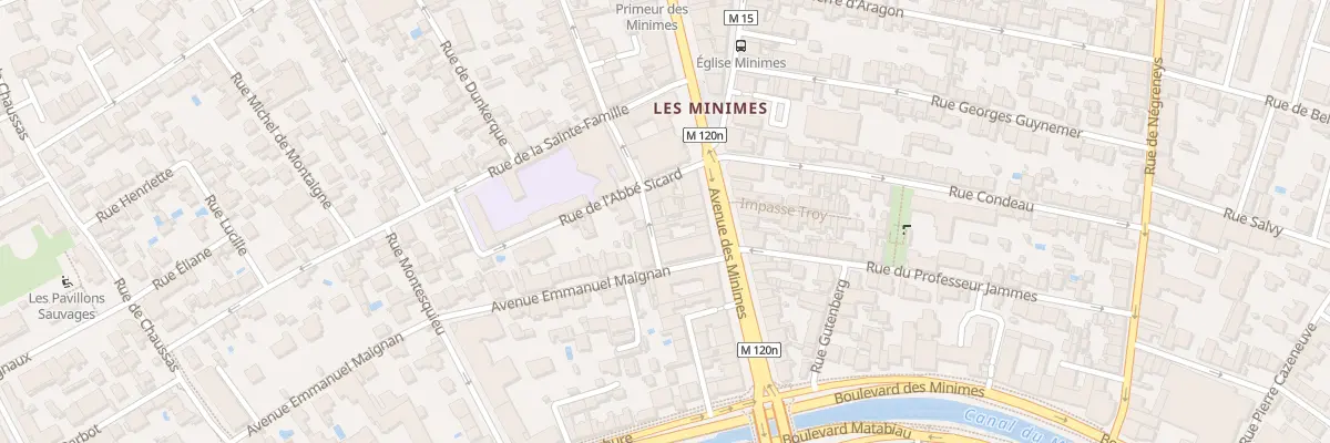 Plan du 14 Rue du Général Bourbaki à Toulouse