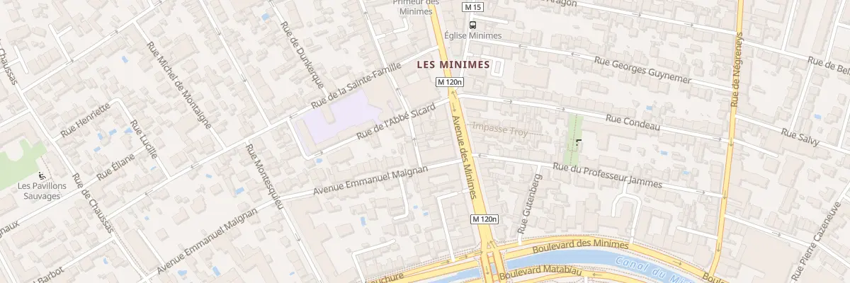 Plan du 12 Rue du Général Bourbaki à Toulouse