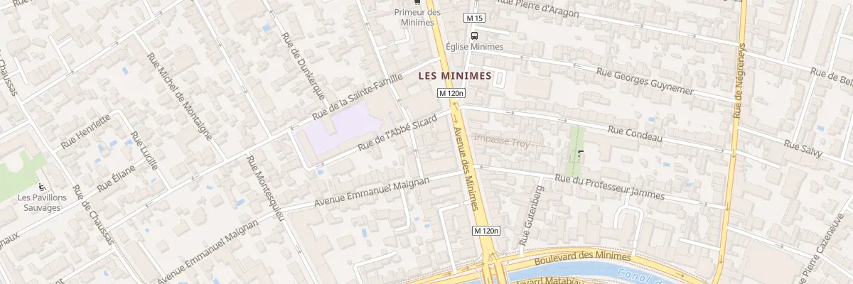 Plan du 16 Rue du Général Bourbaki à Toulouse