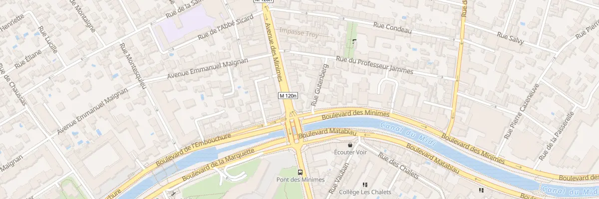 Plan du 8 Av des Minimes à Toulouse