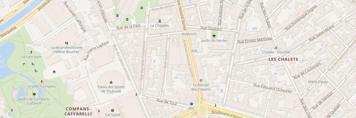 Plan du 37B Av Honoré Serres à Toulouse