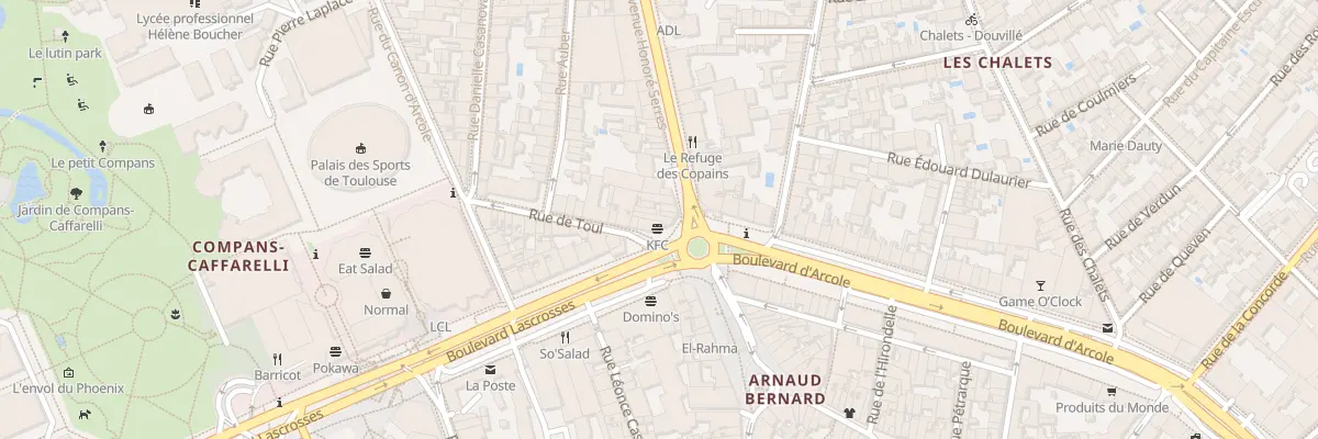 Plan du 1 Av Honoré Serres à Toulouse