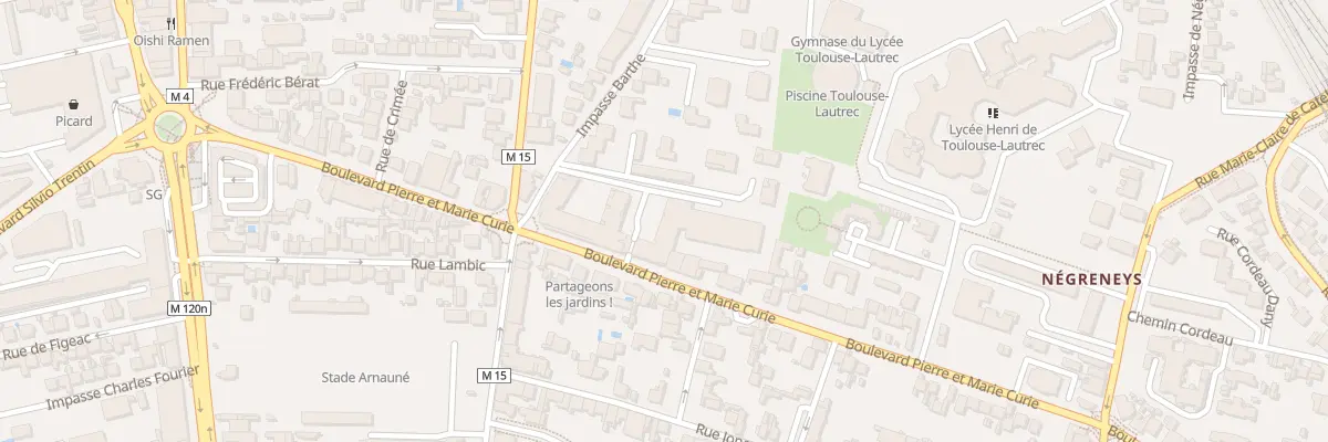 Plan du 106 Bd Pierre Curie à Toulouse