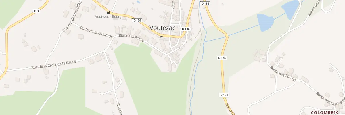Plan du 9 Rue De La Poste à Voutezac