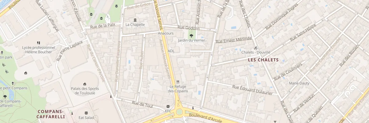 Plan du 20 Av Honoré Serres à Toulouse