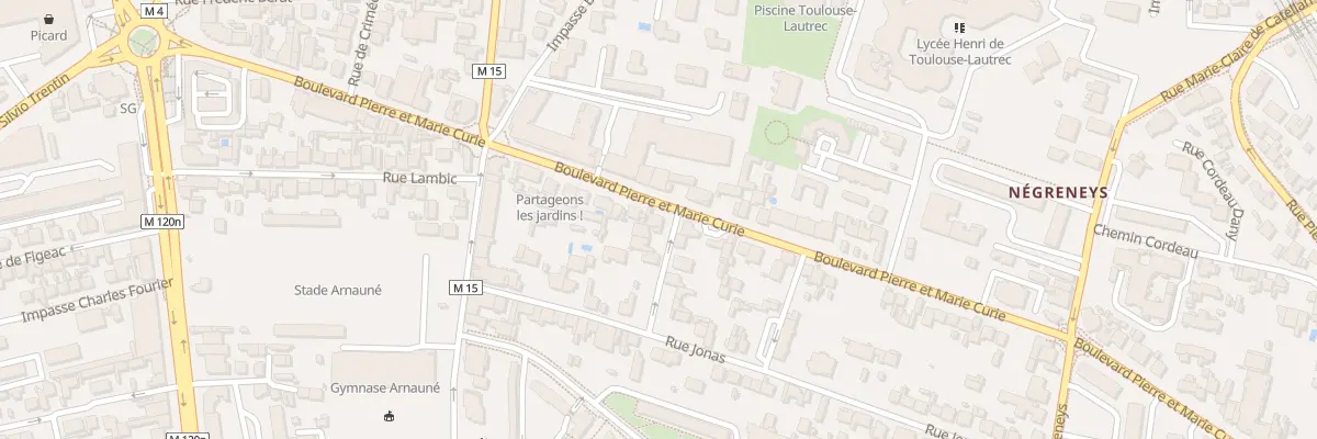 Plan du 93 Bd Pierre Curie à Toulouse
