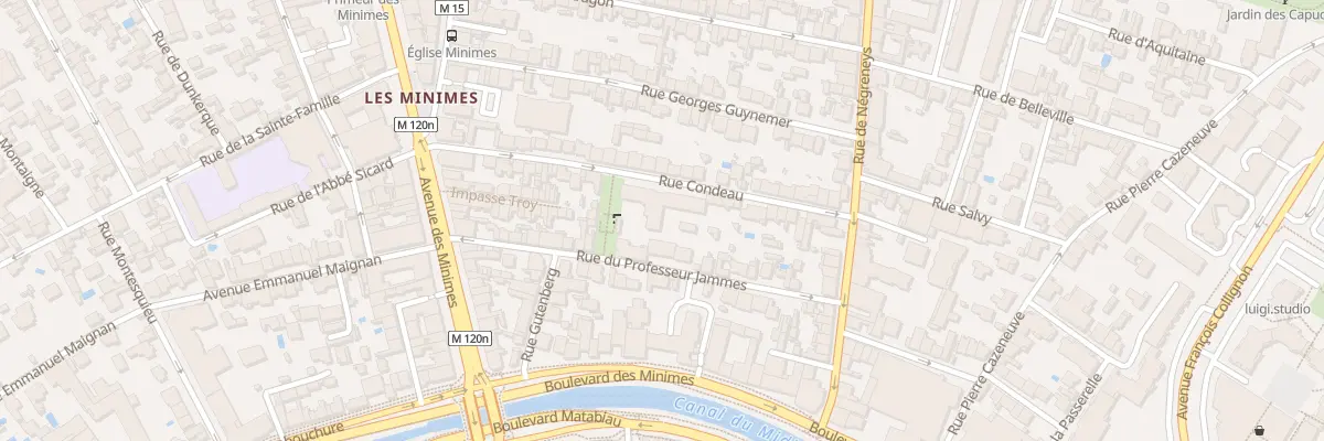 Plan du 36 Rue Condeau à Toulouse