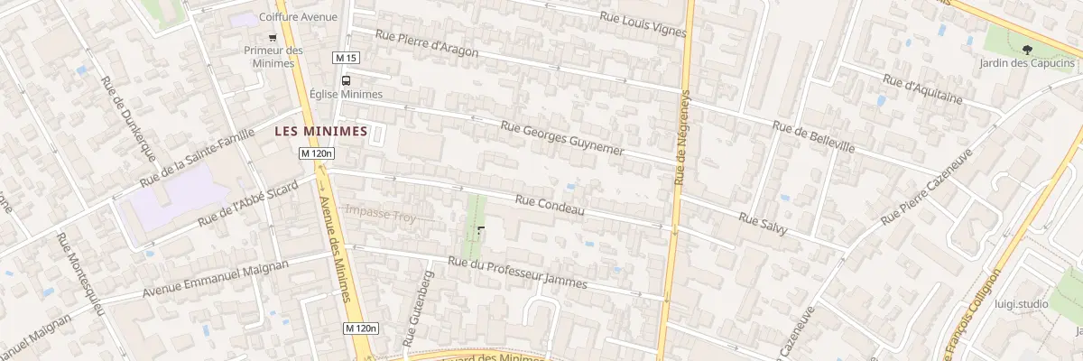 Plan du 35 Rue Condeau à Toulouse