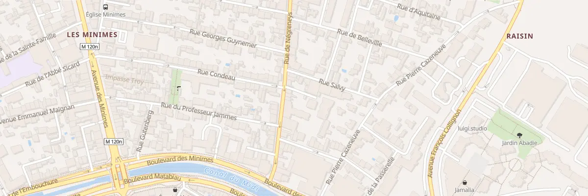 Plan du 20 Rue de Negreneys à Toulouse