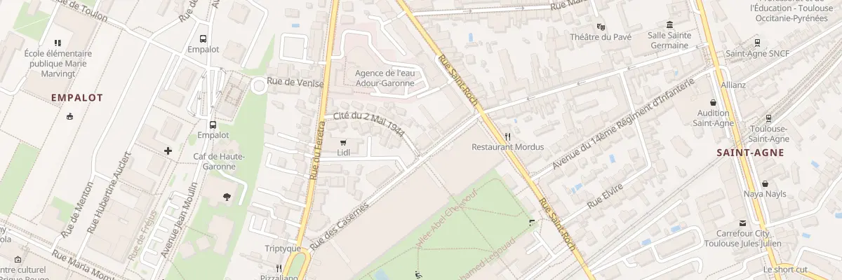 Plan du 25 Rue des Casernes à Toulouse
