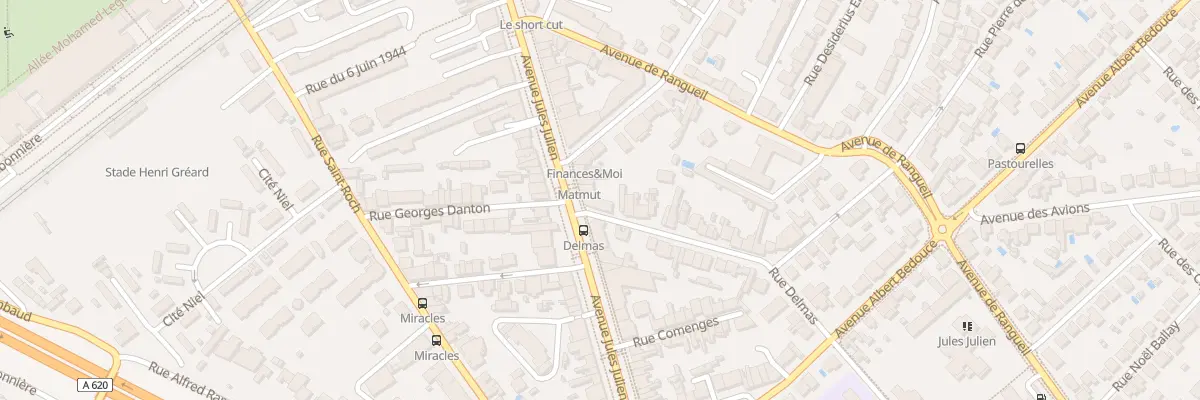 Plan du 1 Rue Delmas à Toulouse