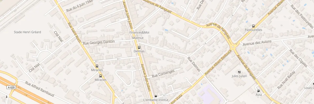 Plan du 6 Rue Delmas à Toulouse
