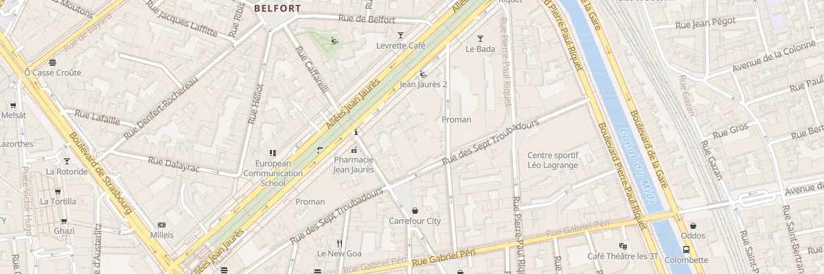 Plan du 66B All Jean Jaurès à Toulouse
