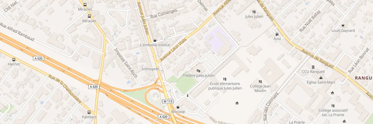 Plan du 2B Av Jules Julien à Toulouse