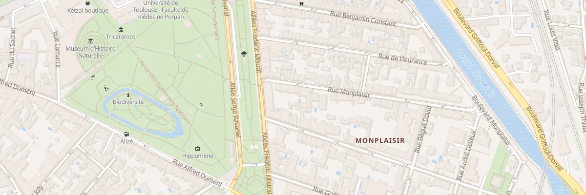 Plan du 5 Rue Monplaisir à Toulouse