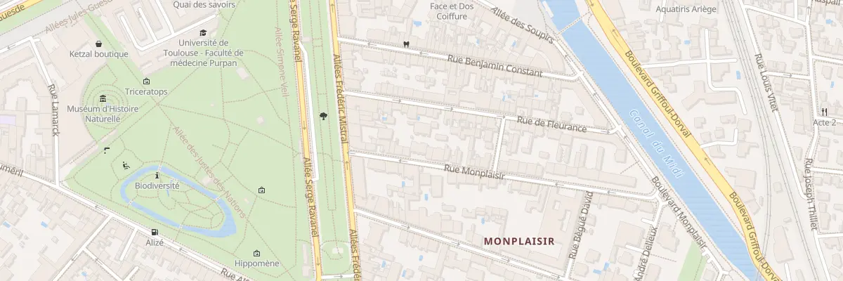 Plan du 16 Rue Monplaisir à Toulouse