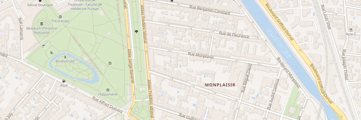 Plan du 11 Rue Monplaisir à Toulouse