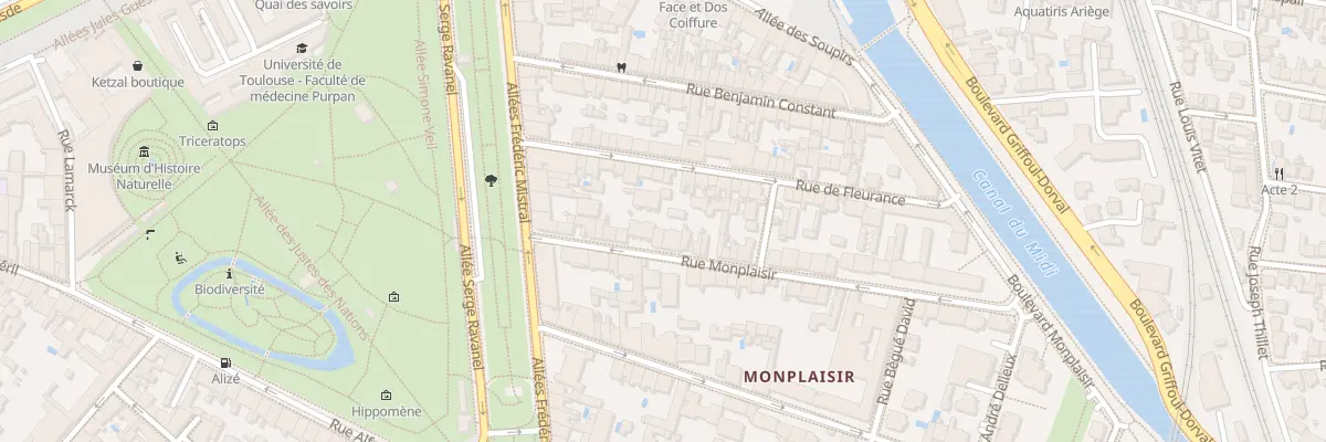 Plan du 18 Rue Monplaisir à Toulouse