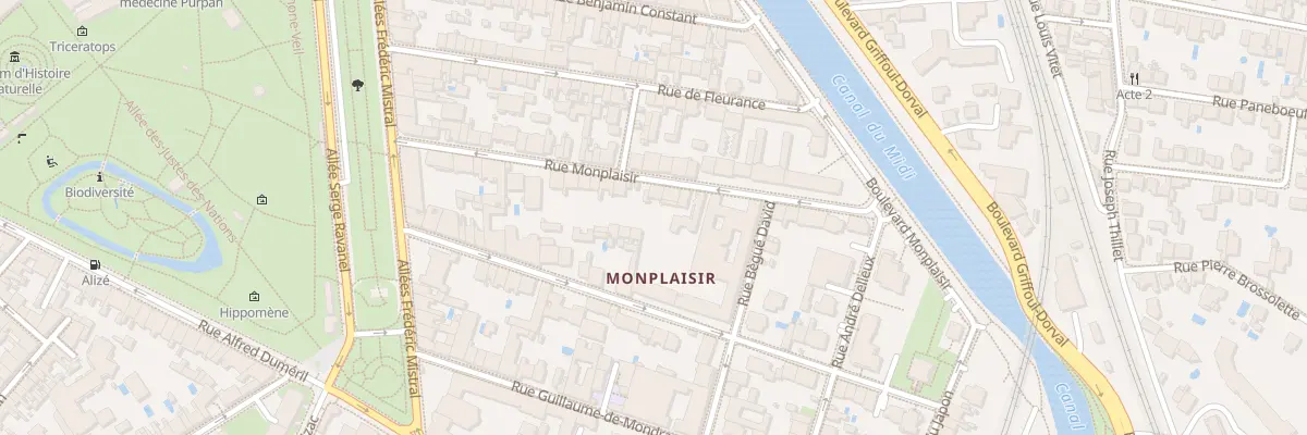Plan du 29 Rue Monplaisir à Toulouse