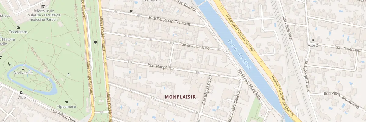 Plan du 40 Rue Monplaisir à Toulouse