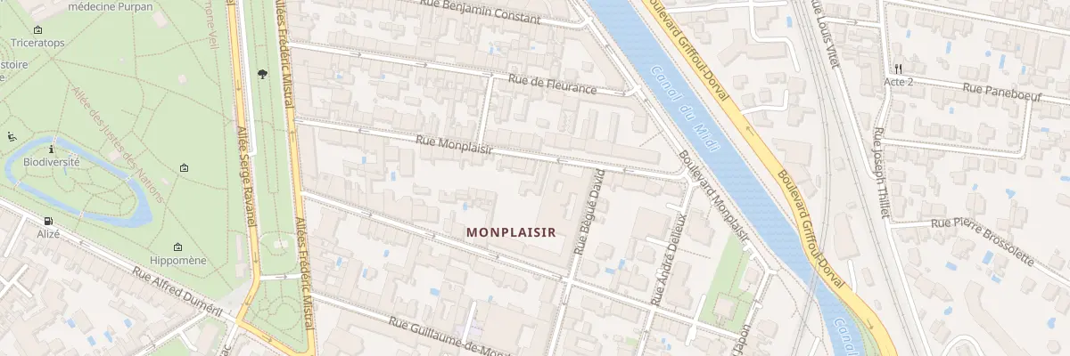 Plan du 33 Rue Monplaisir à Toulouse