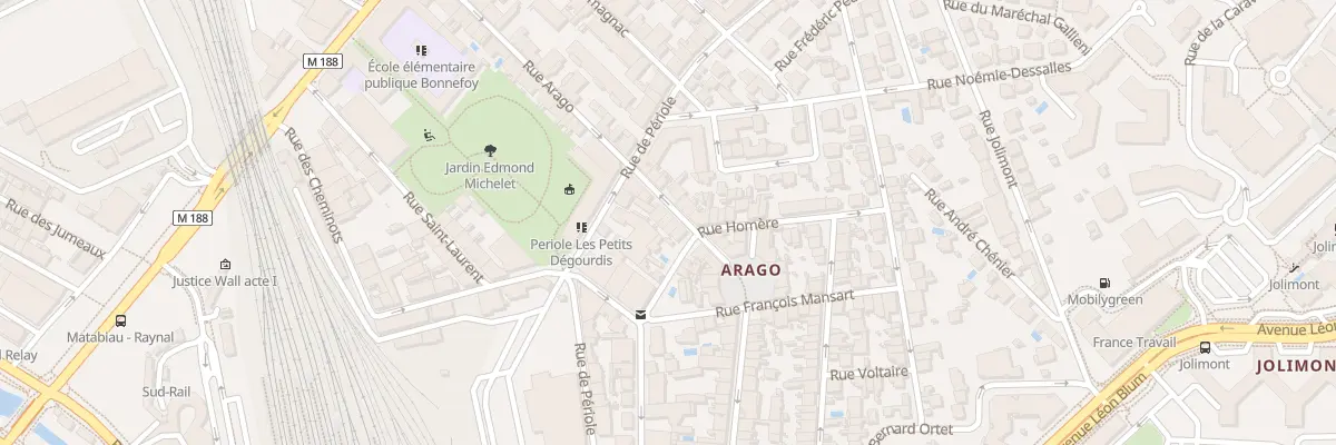 Plan du 39 Rue Arago à Toulouse