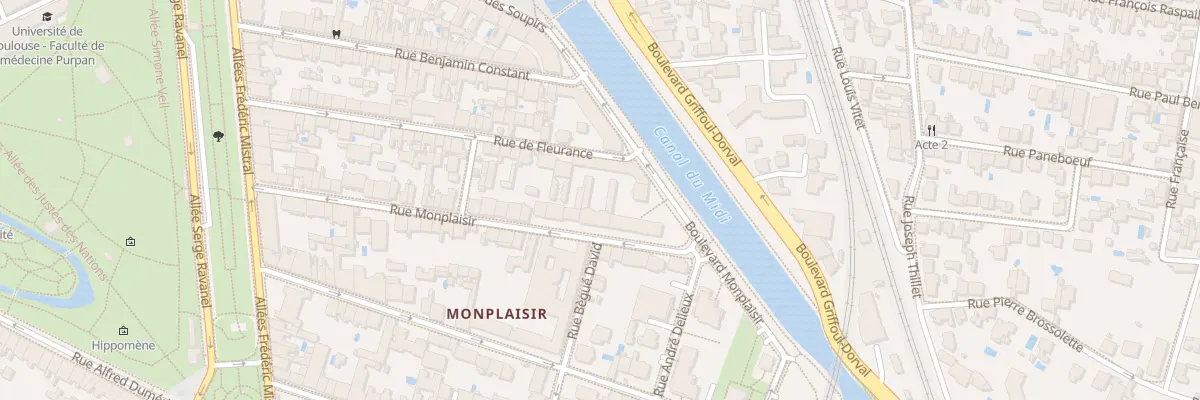Plan du 52 Rue Monplaisir à Toulouse