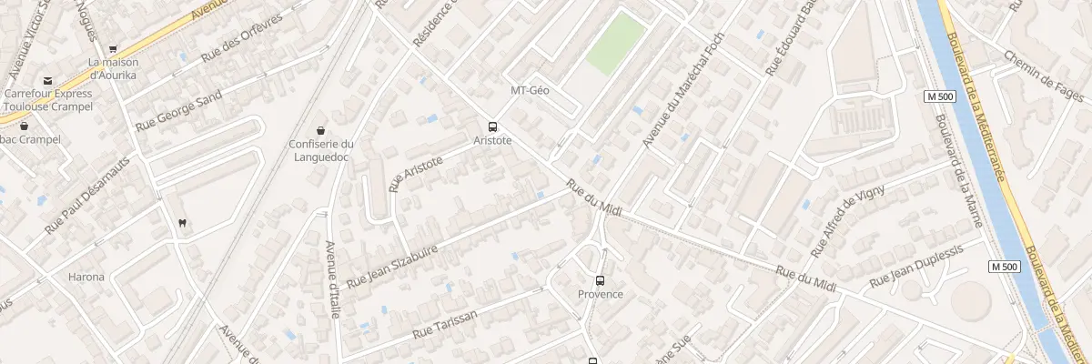 Plan du 36 Rue du Midi à Toulouse
