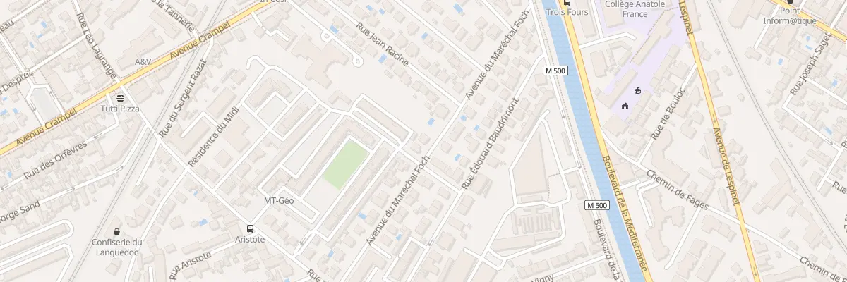 Plan du 16 Av du Maréchal Foch à Toulouse