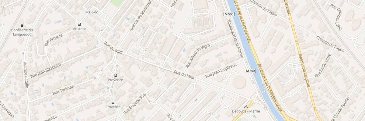 Plan du 28 Rue Alfred de Vigny à Toulouse