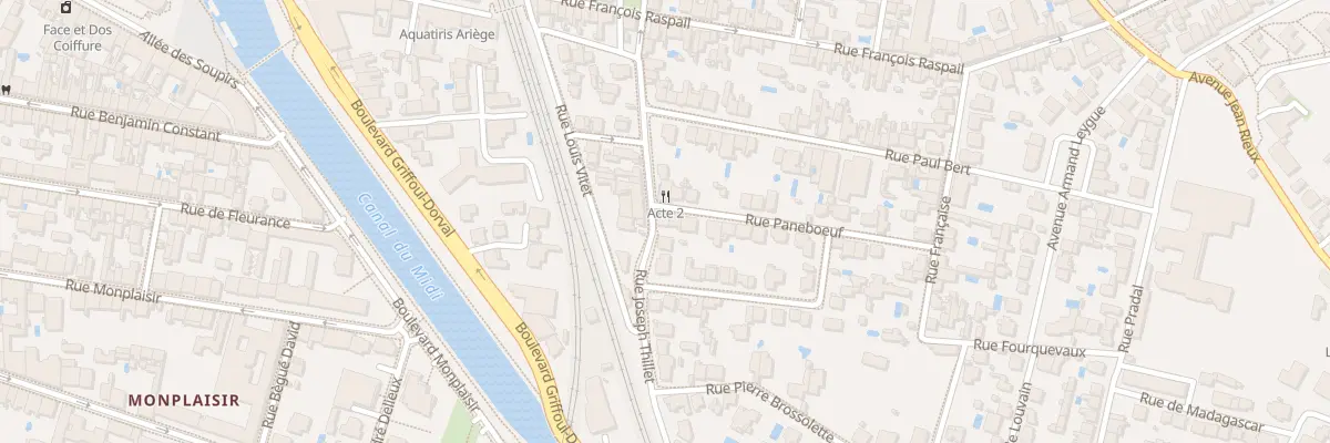 Plan du 2 Rue Paneboeuf à Toulouse