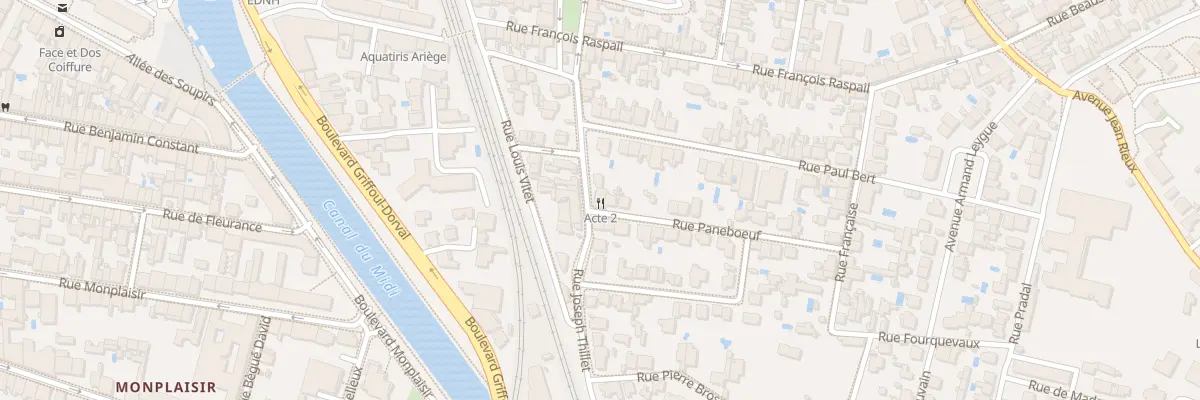 Plan du 1 Rue Paneboeuf à Toulouse
