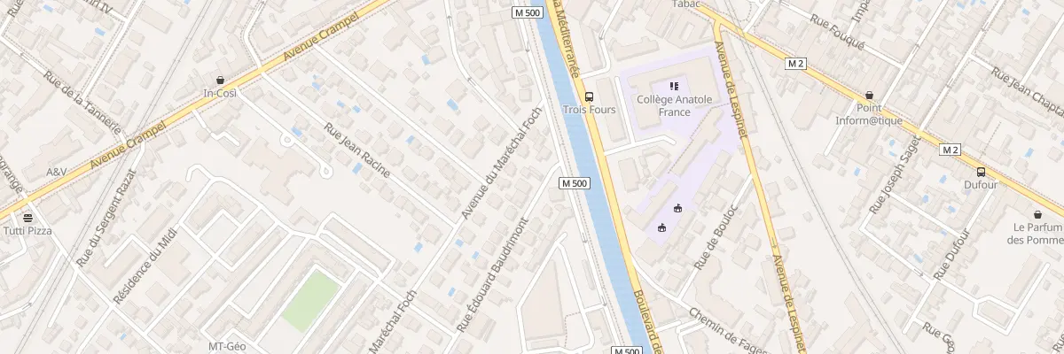 Plan du 2 Rue Edouard Baudrimont à Toulouse