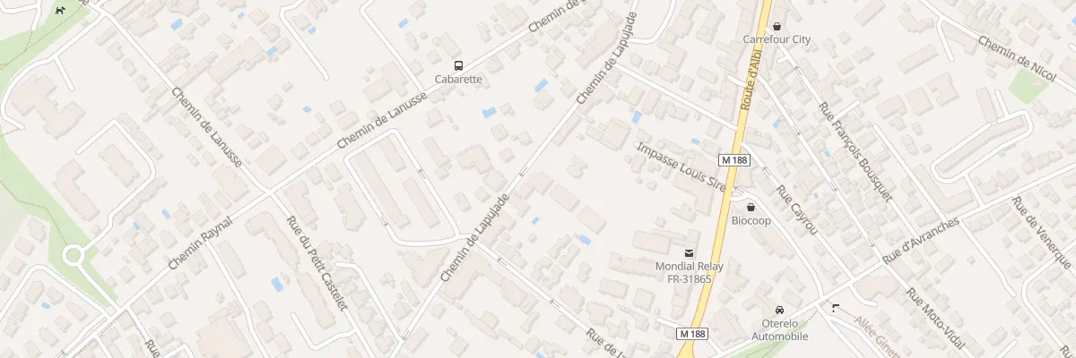 Plan du 222 Che Lapujade à Toulouse