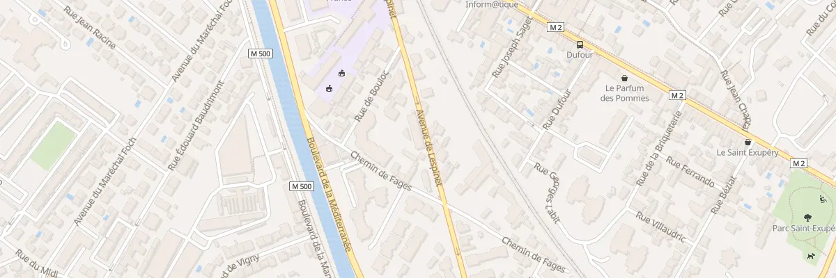 Plan du 18 Av de Lespinet à Toulouse