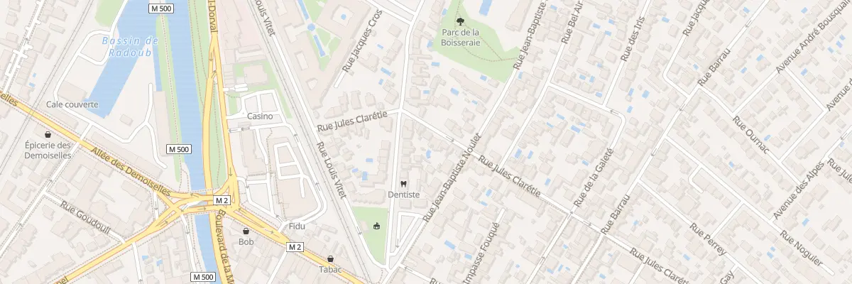 Plan du 16 Rue Jules Claretie à Toulouse