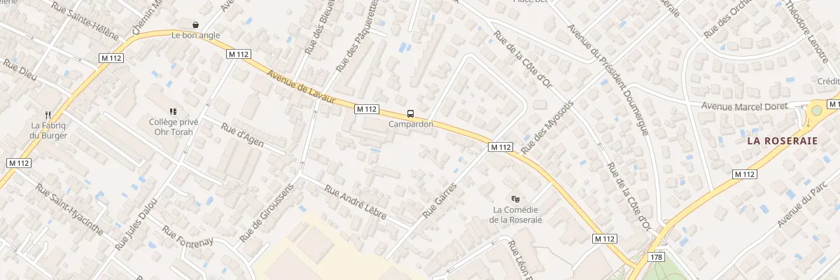 Plan du 128 Av de Lavaur à Toulouse