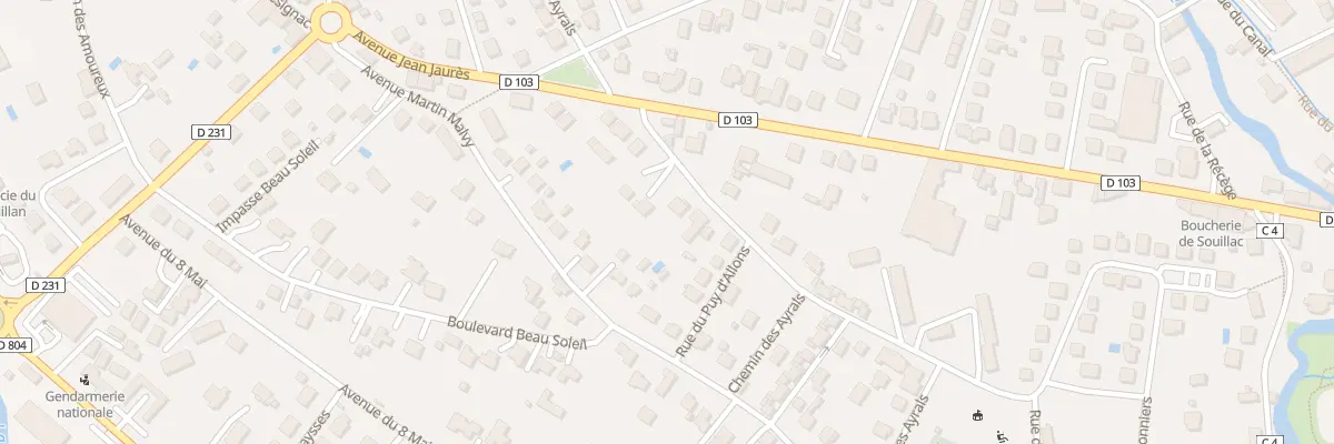 Plan du 15 Rue des Ayrals à Souillac