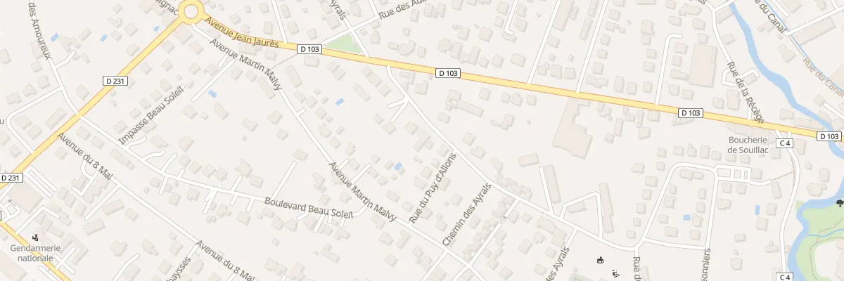 Plan du 13 Rue des Ayrals à Souillac