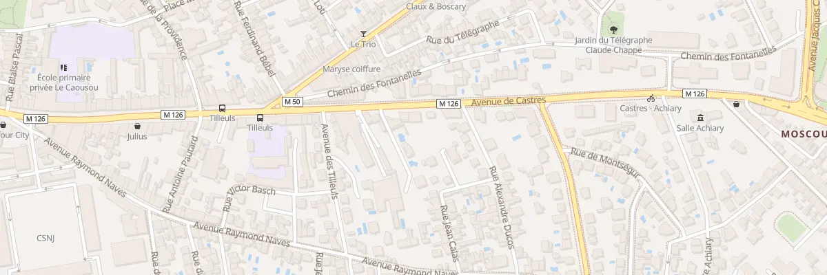 Plan du 24 Av de Castres à Toulouse