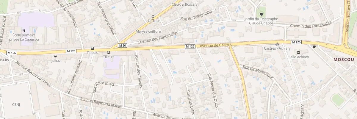 Plan du 26 Av de Castres à Toulouse