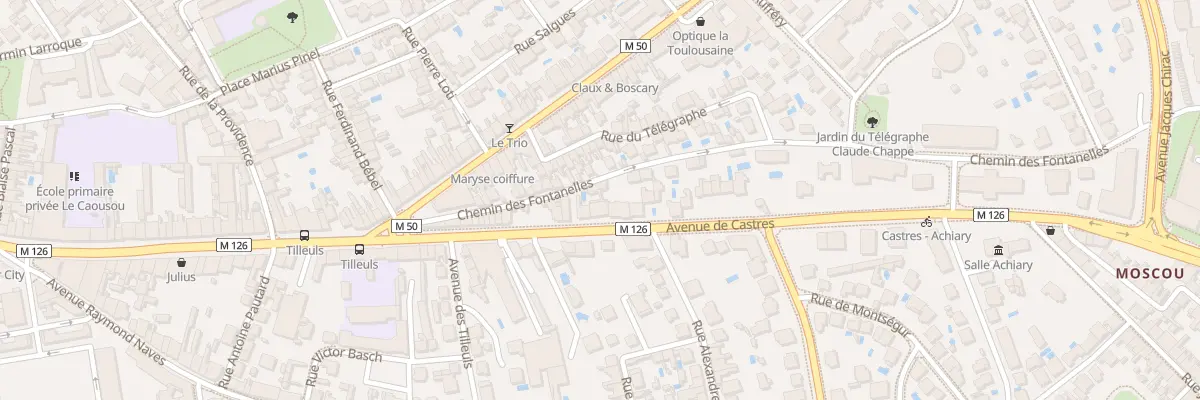 Plan du 29 Av de Castres à Toulouse