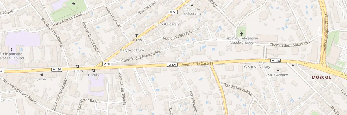 Plan du 33 Av de Castres à Toulouse