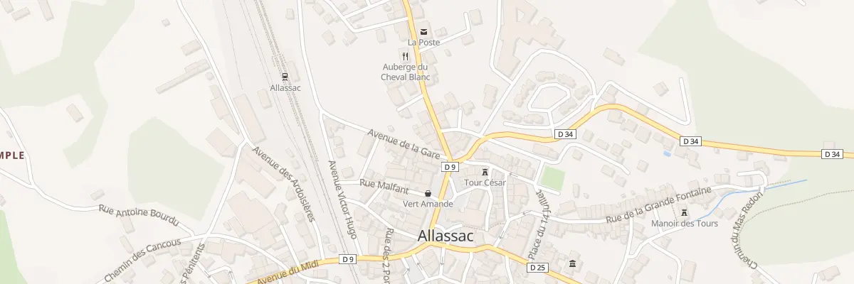 Plan du 2 Av De La Gare à Allassac
