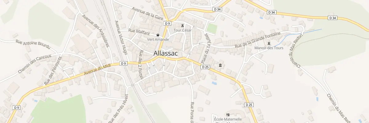 Plan du 2 Av De L Hotel De Ville à Allassac