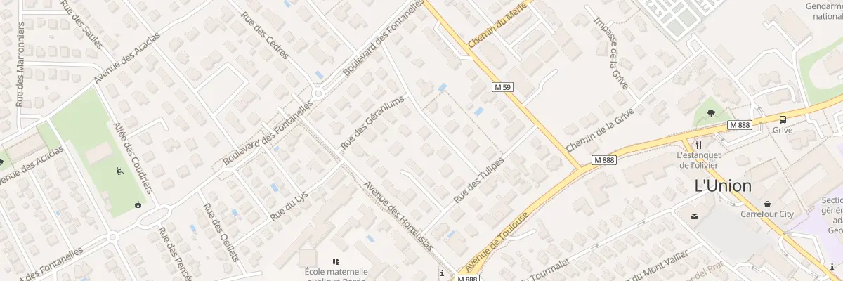 Plan du 12 Rue des Primevères à L’Union