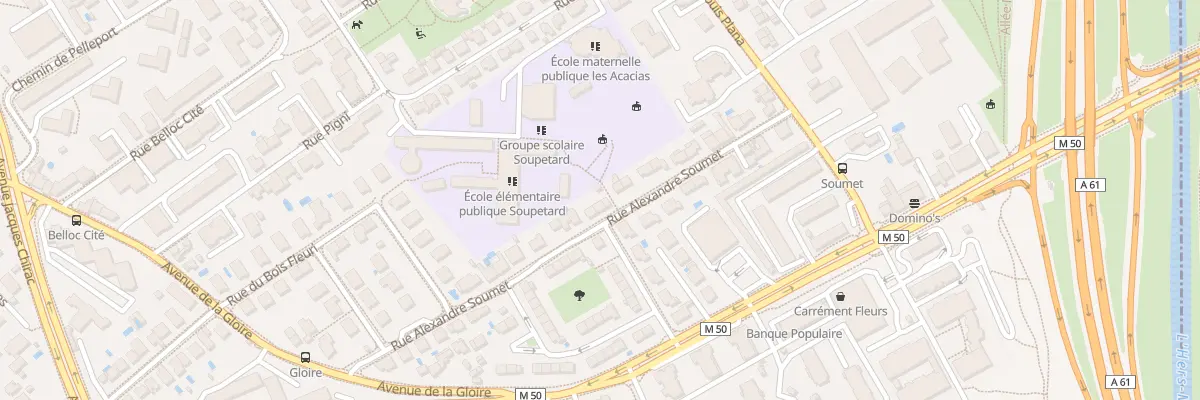Plan du 22 Rue Alexandre Soumet à Toulouse